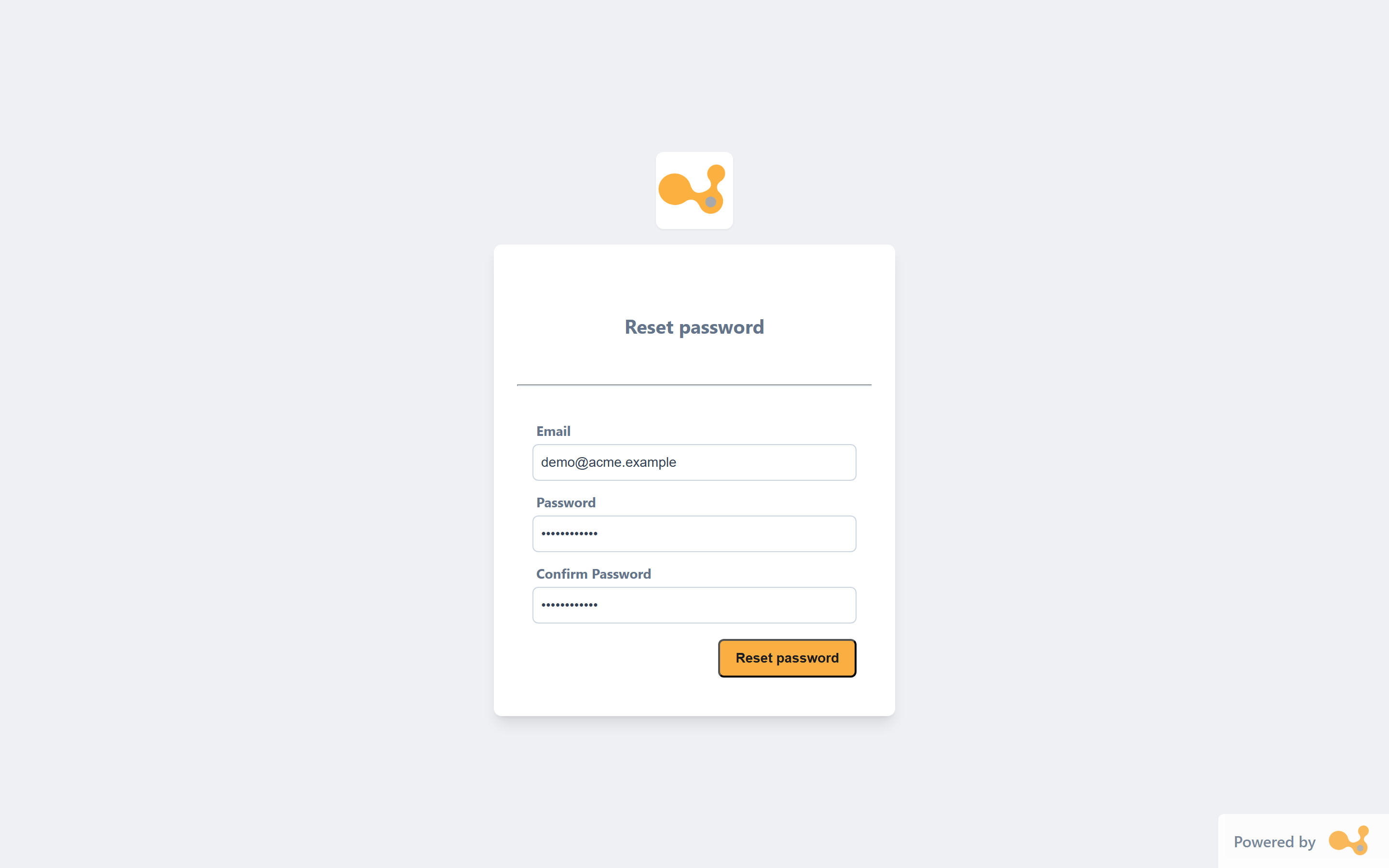 Forgot-password and reset screens side by side
